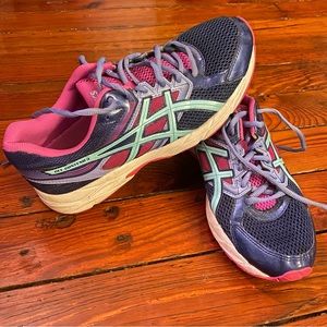 Asics Gel Contend 3 Womens Athletic Running Shoes Size 11 Blue Pink Purple T5F9N